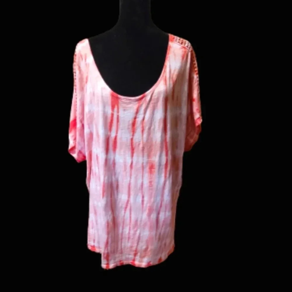 Ruff Hewn top with crochet insets on shoulder